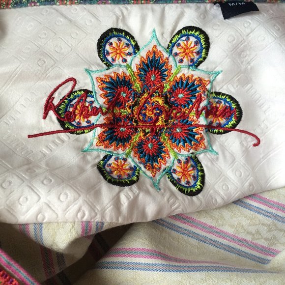 Robert Graham Striped Button Front Shirt Medium Multicolor Contrast Flip Cuffs - Picture 4 of 9